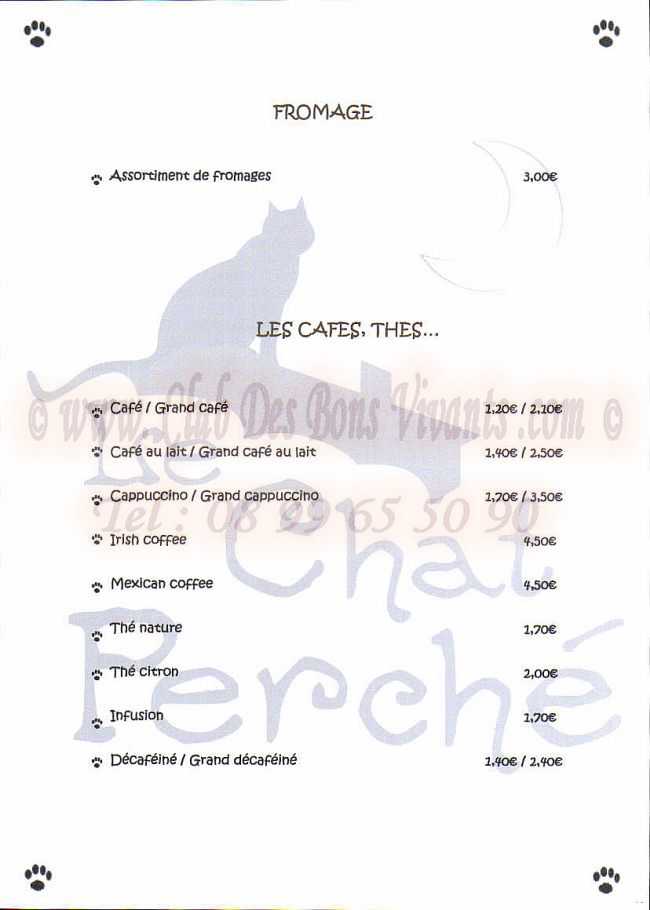 Restaurant Le Chat Perche Carte Et Menus